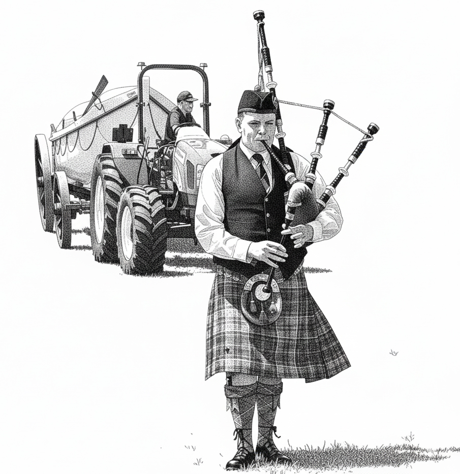 A Scottish piper led the lifeboat back to the bay in a moving ceremony