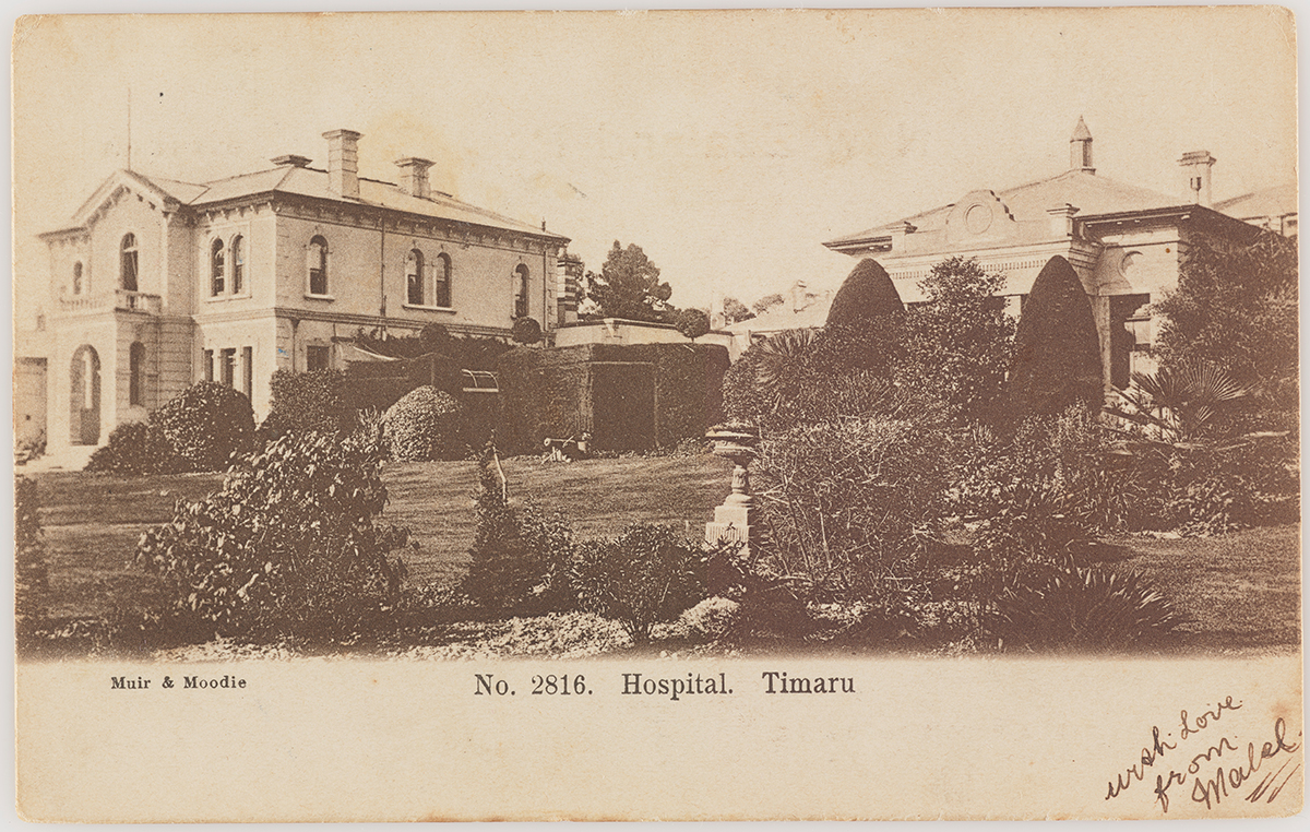 Hospital. Timaru, by Muir & Moodie, Burton Brothers. Te Papa (PS.003174)