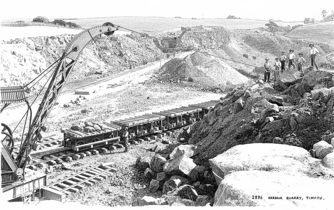 Local Blue stone Quarry timaru harbour board