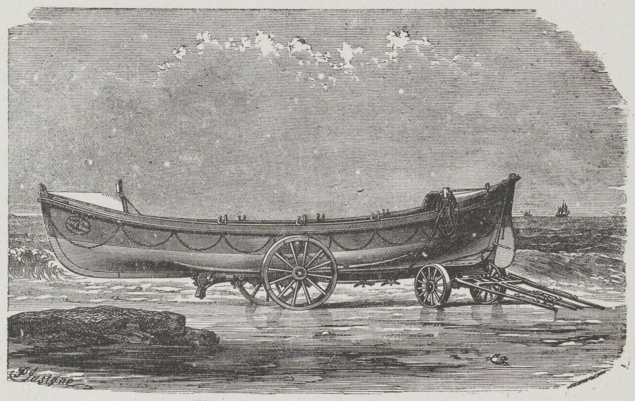 National Lifeboat Assoc. boat Het leven op zee titel op object RP P OB 205.833 cropped