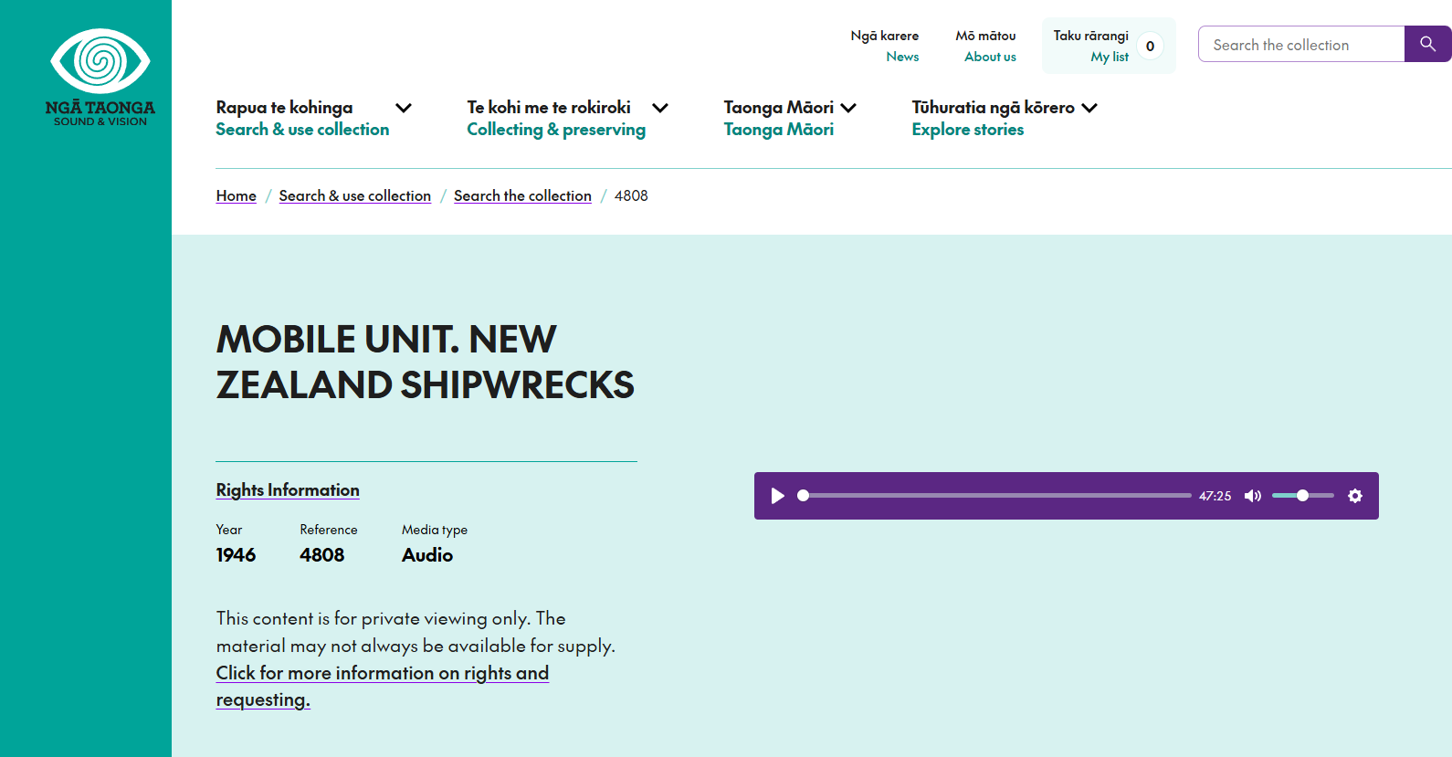 New Zealand shipwrecks Arthur Haylock Ngataonga Sound and vision