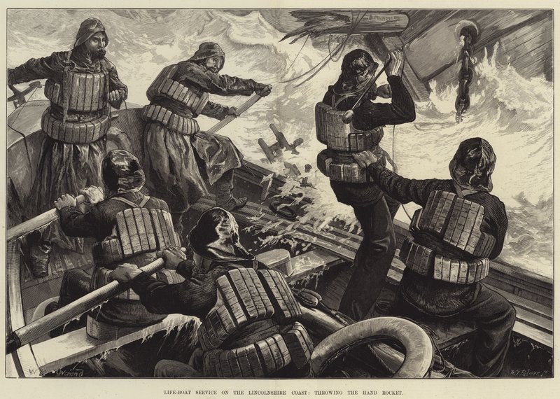 William Heysham Overend Life Boat Service on the Lincolnshire Coast throwing the Hand Rocket MeisterDrucke 180002