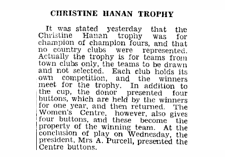 CHRISTINE HANAN TROPHY