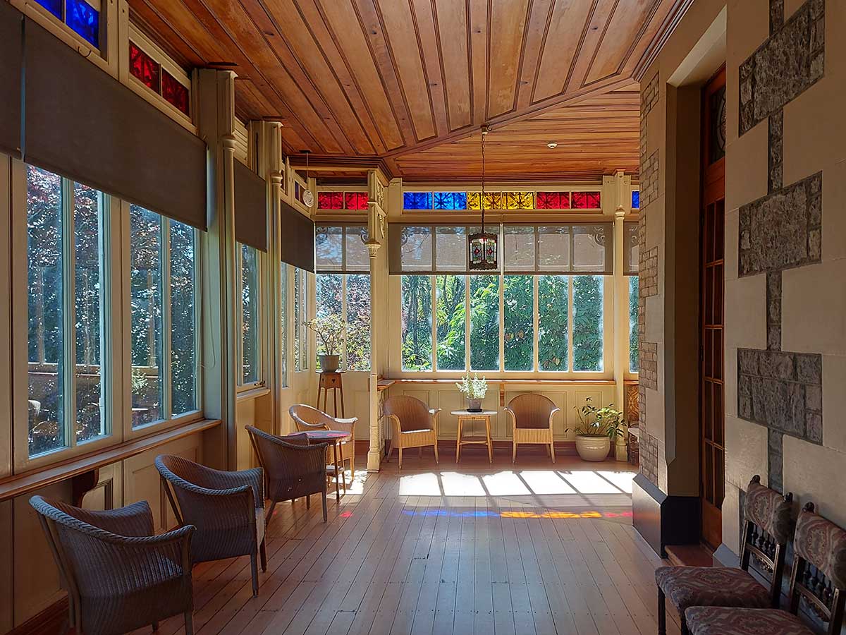Larnarch Castle Dunedin by Roselyn Fauth inside the glazed porch 20260119 105514