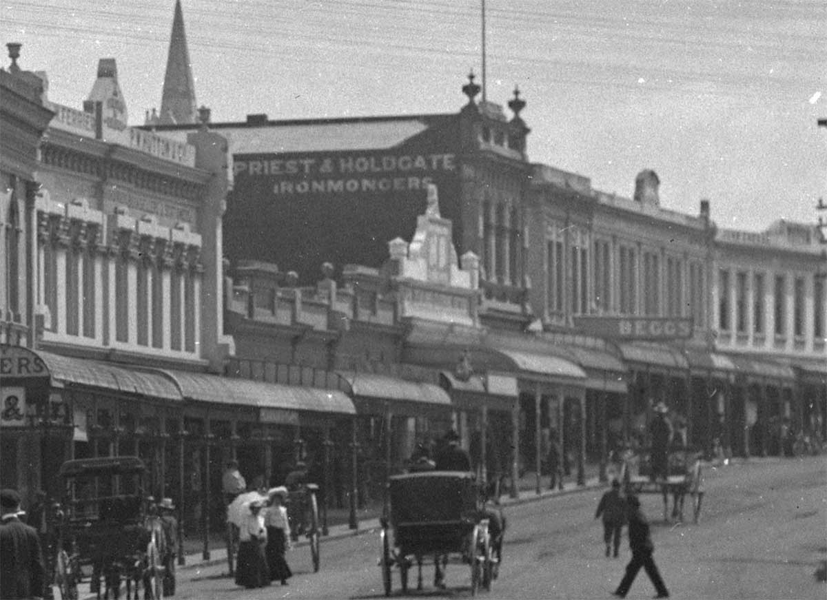 Preist and Holdgate Stafford St Timaru c 1905 by Muir and Moodie Te Papa C 014382