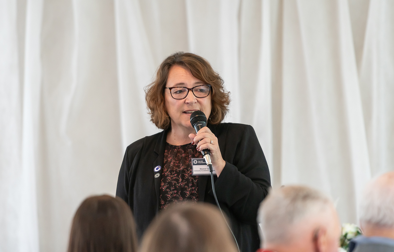 Eleanor Cater | MA Philanthropic Studies (Dist) CEO Community Foundations of Aotearoa New Zealand. Addresses guests from the Aoraki Foundation donors afternoon tea with a really inspiring talk about what she has learned about philanthropy. Photo: Richard Brown
