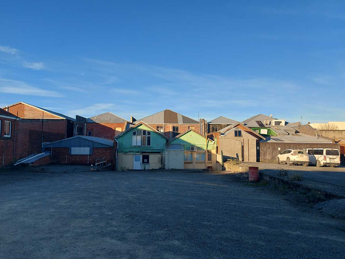Rear of buildings that face Stafford Street bluestone building RFauth 2026 164101