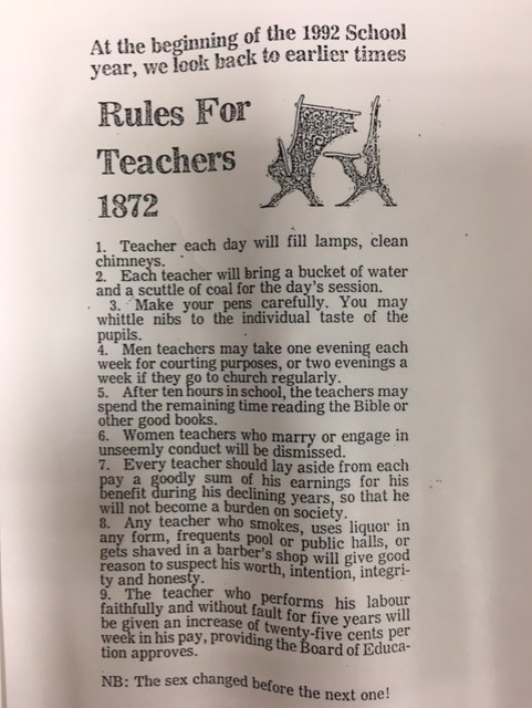 Rules for Teachers