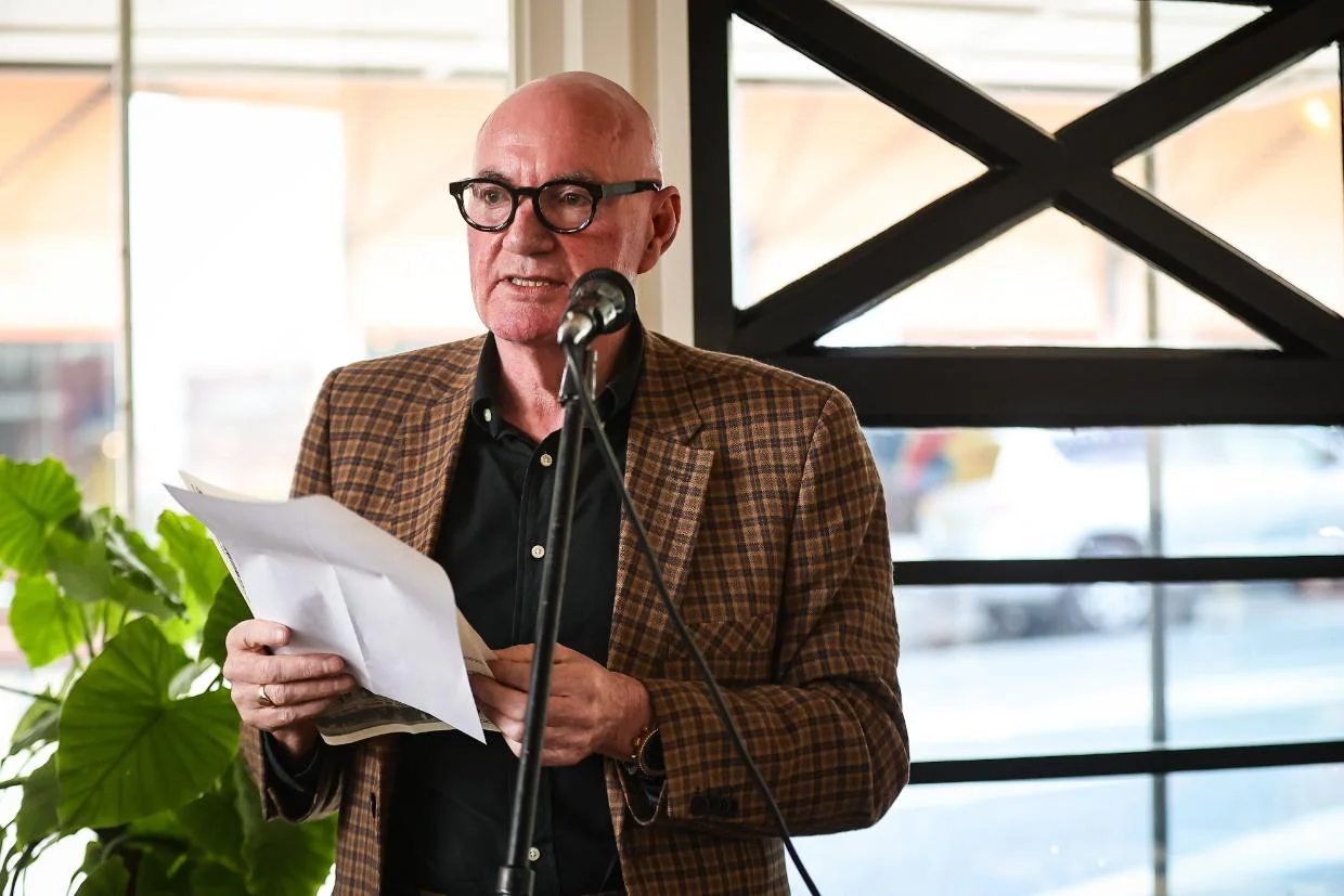 Shaun Stockman presenting speech