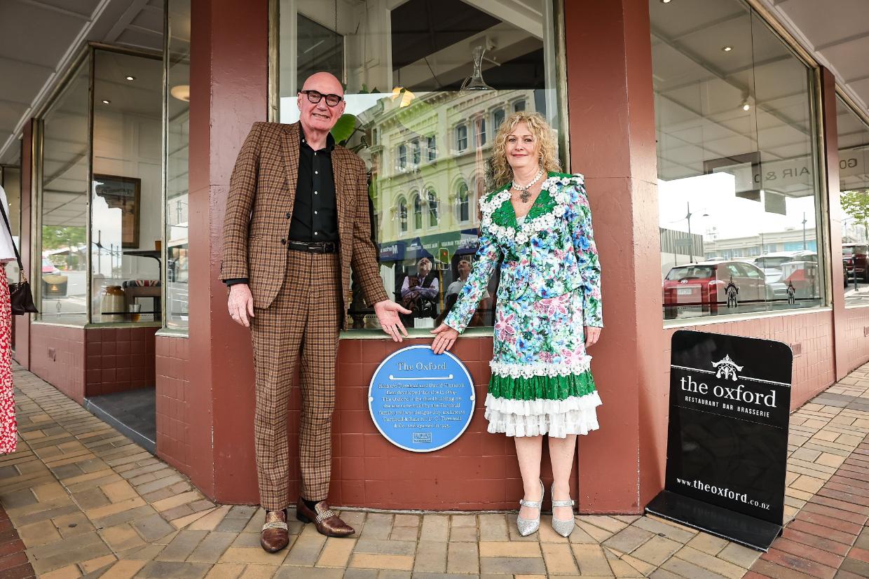 Shaun Stockman with the plaque unveilng