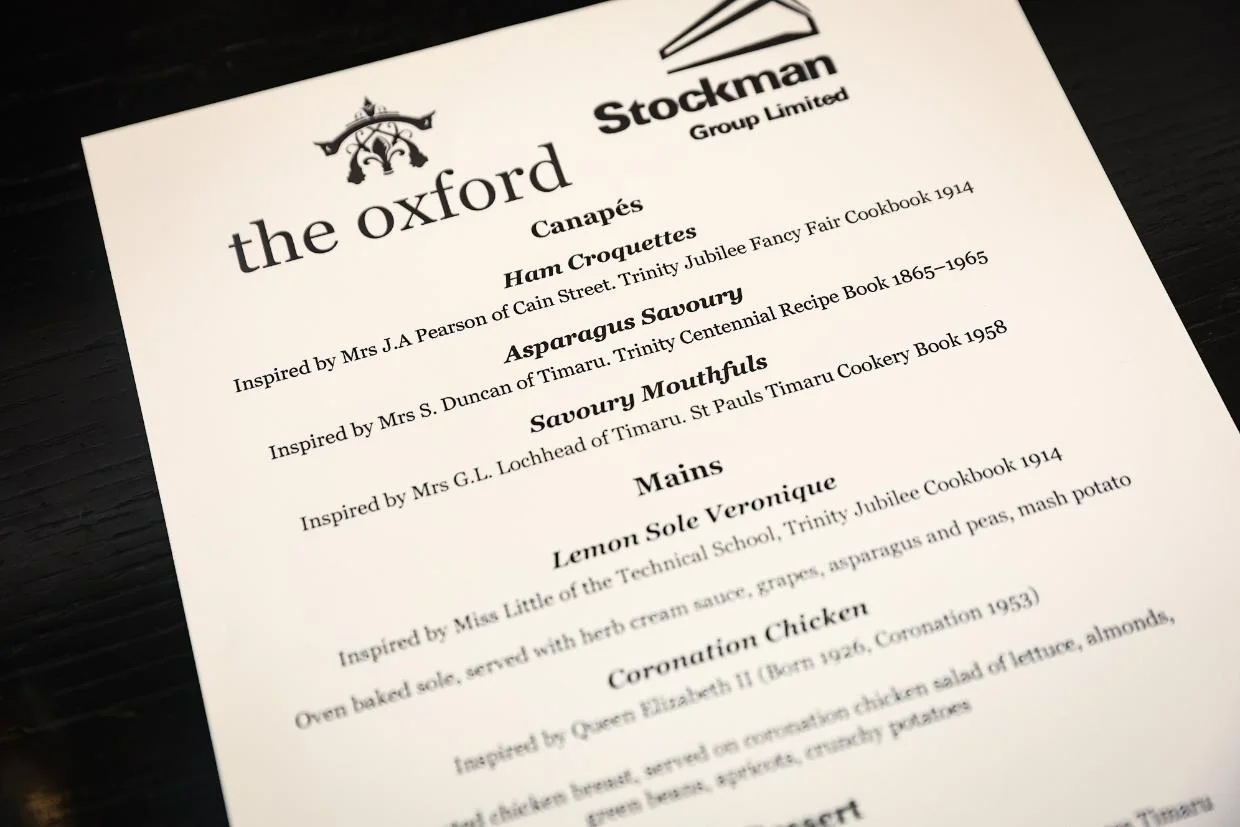 The Oxford Menu for the evening