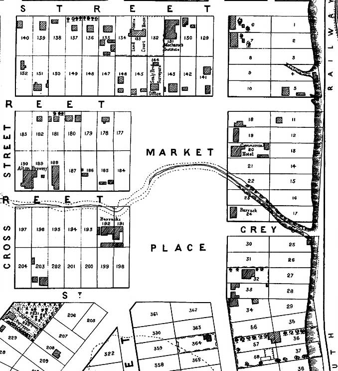Timaru Barracks surveyMap 1875 Map