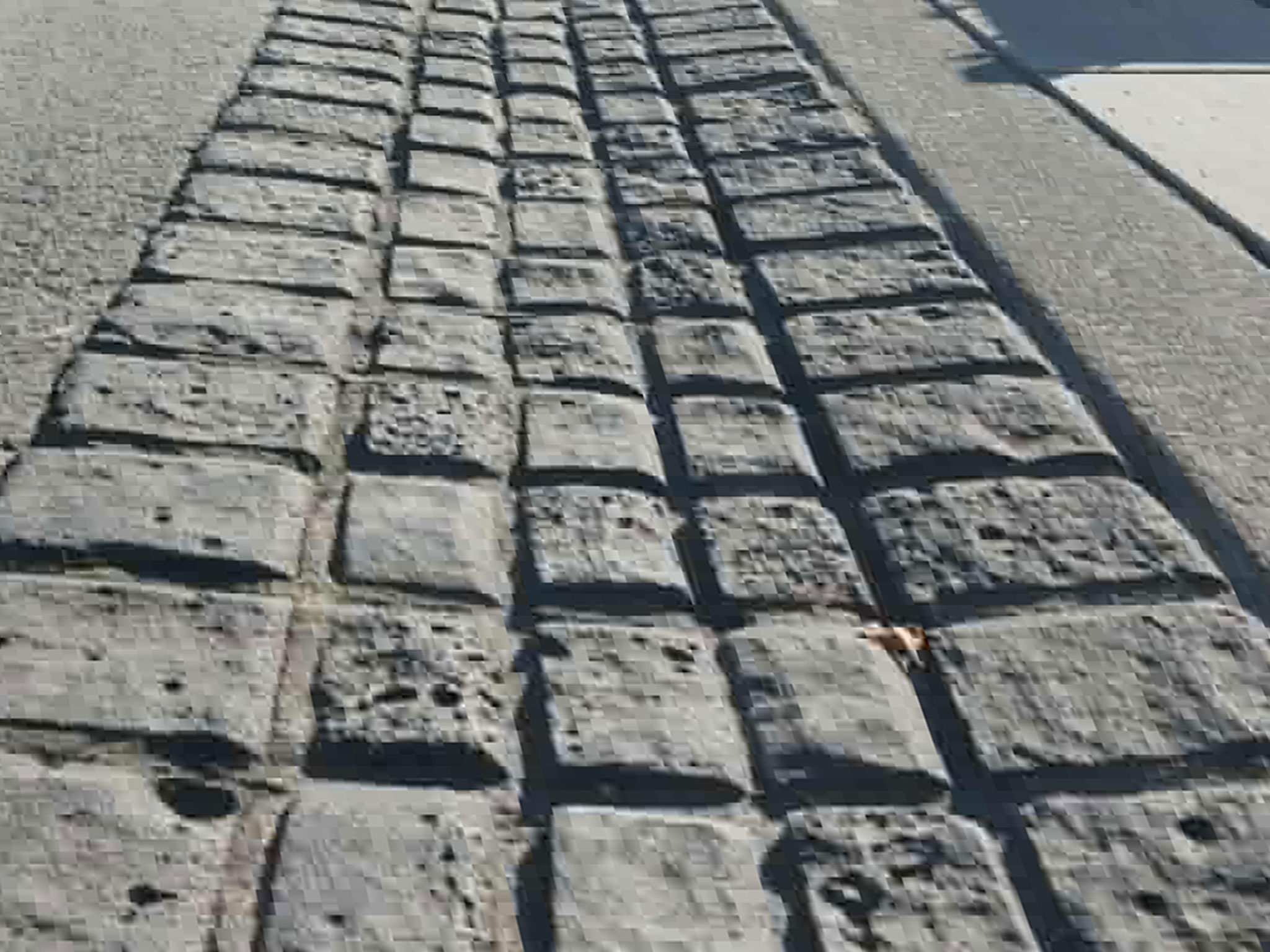 Timaru CBD Drain bluestone cobbles detail