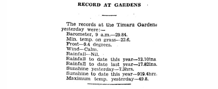 Timaru Herald 25 July 1935 Weather