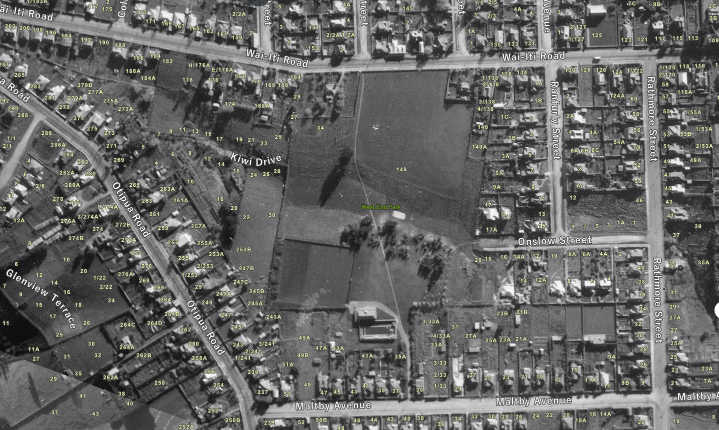 West End Park Timaru 1935 39 Canterbury Maps