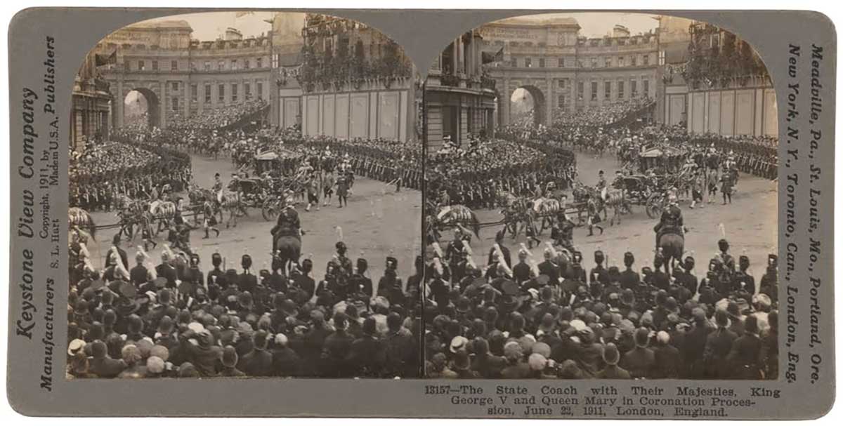The State Coach with King George V and Queen Mary in Coronation Procession June 23 1911 London Te Papa O005127